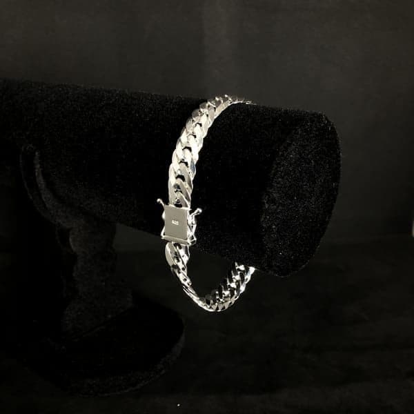Pulseira Elo Duplo 10mm Masculina Prata Mista