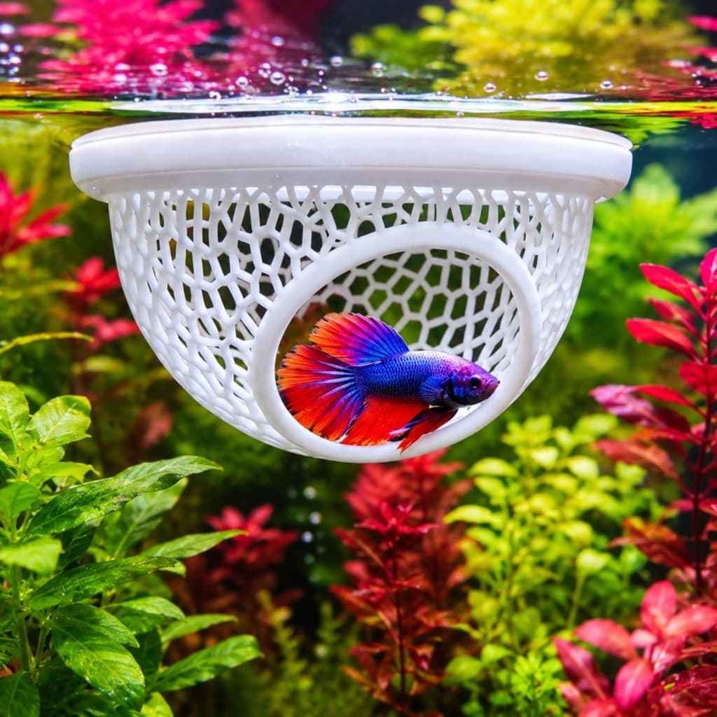 Esconderijo Flutuante para Peixes Betta Toca para Aquário Cama Decoração Folha Descanso Aquarismo