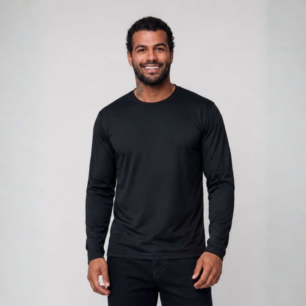 Blusa Térmica Masculina Manga Longa Segunda Pele Camiseta Camisa Forrada Felpuda Inverno Frio Intenso