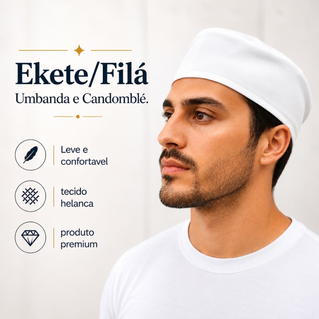 Ekete Filá Umbanda e Candomblé Básico Premium Luxo Tecido com Elastano