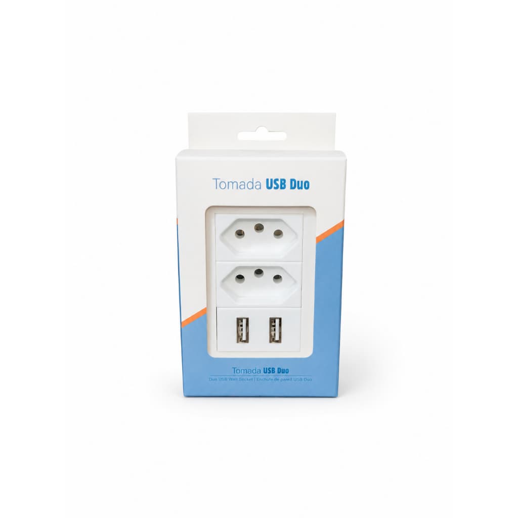 Tomada Duo Usb Parede Carregador Universal Turbo 2.1a 5v Bivolt