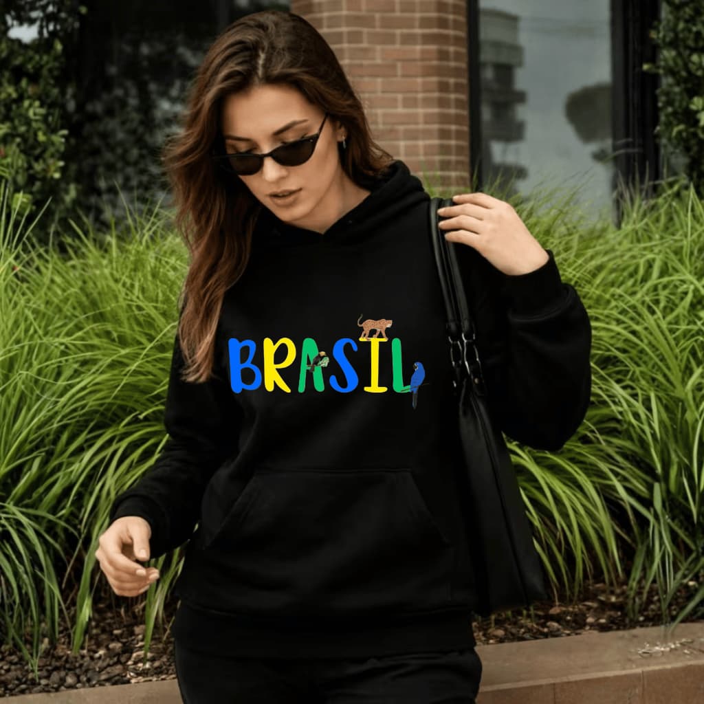 Moletom Canguru Capuz e Bolso Unissex BRASIL Premium Promoção Inverno Copa do Mundo Envio Rapido