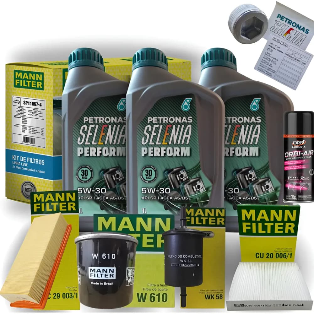 Kit Revisão Troca de Óleo Mann Fiorino Mobi Palio Uno Strada 1.0 1.4 Motores Evo