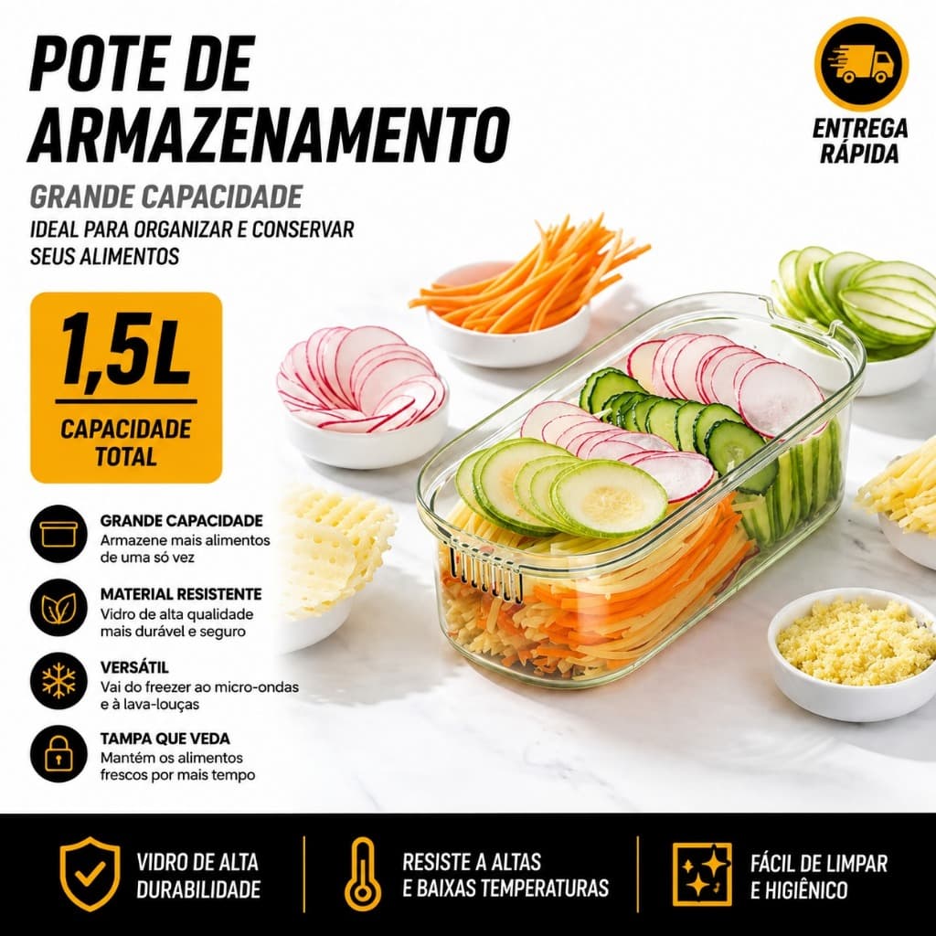 Cortador, Fatiador e Ralador Manual Multifuncional De Legumes e Alimentos 4 em 1