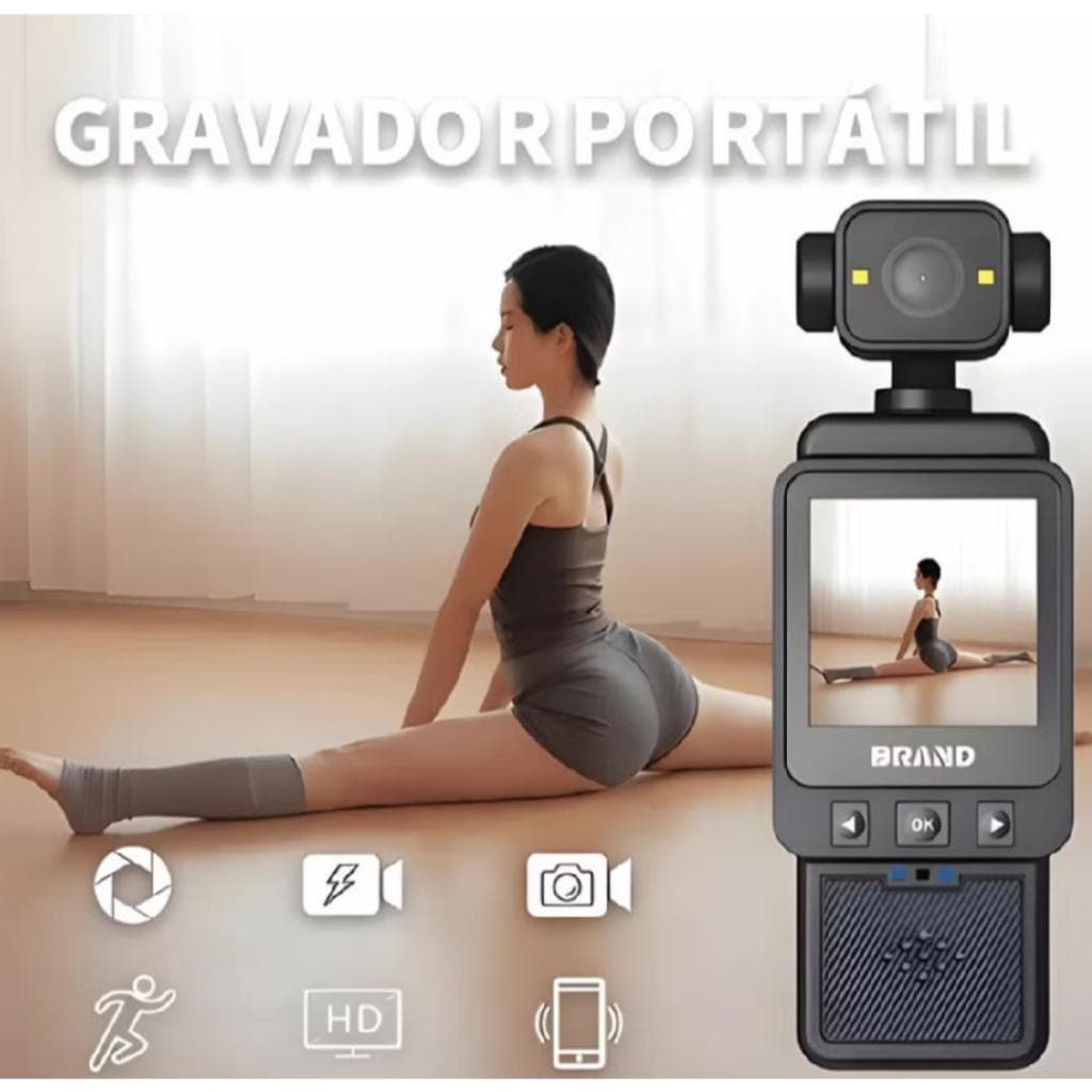 Câmera Wi-Fi de  Vlog 1080P Full HD Esportiva Tela 1.3 Mini Gravador de Vídeo