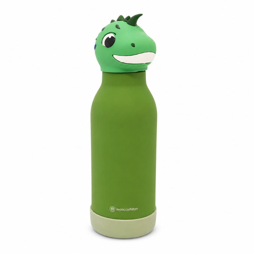 Garrafa Térmica Infantil Dinossauro Funny 500ml Inox Com Canudo Retrátil