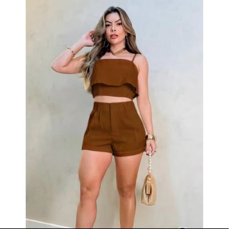 shorts zr cintura alta com passante ziper e bolso