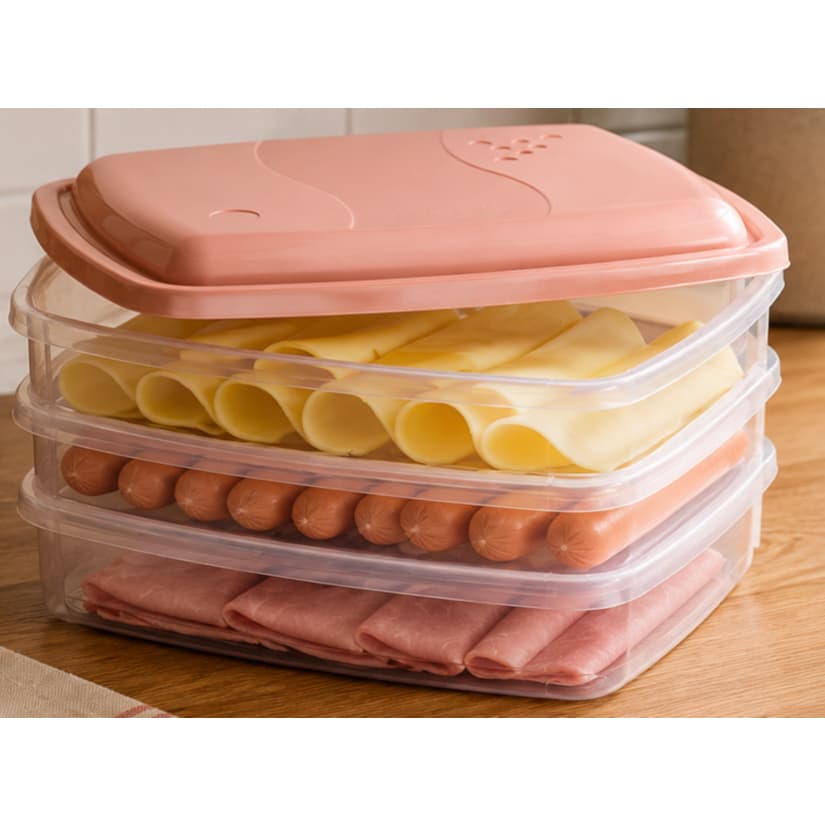 Porta Frios Transparente Presunto e Queijo Conservar e Organizar a Geladeira Cores Sortidas