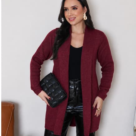 Casaco Feminino Cardigan Tricot Alongado Blusa De Frio Feminina Roupa Feminina Elegante Inverno