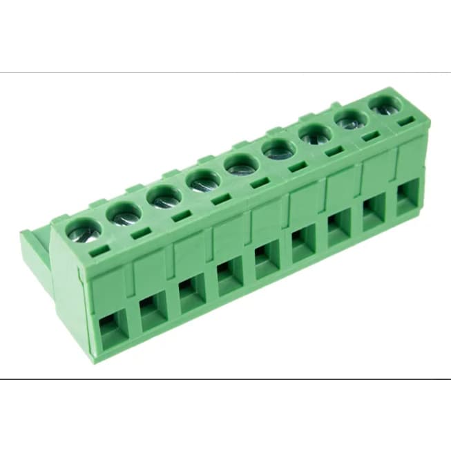 Borne Plug Para Cabo 9 Vias - Passo 5,08mm - 15,1mm - Verde