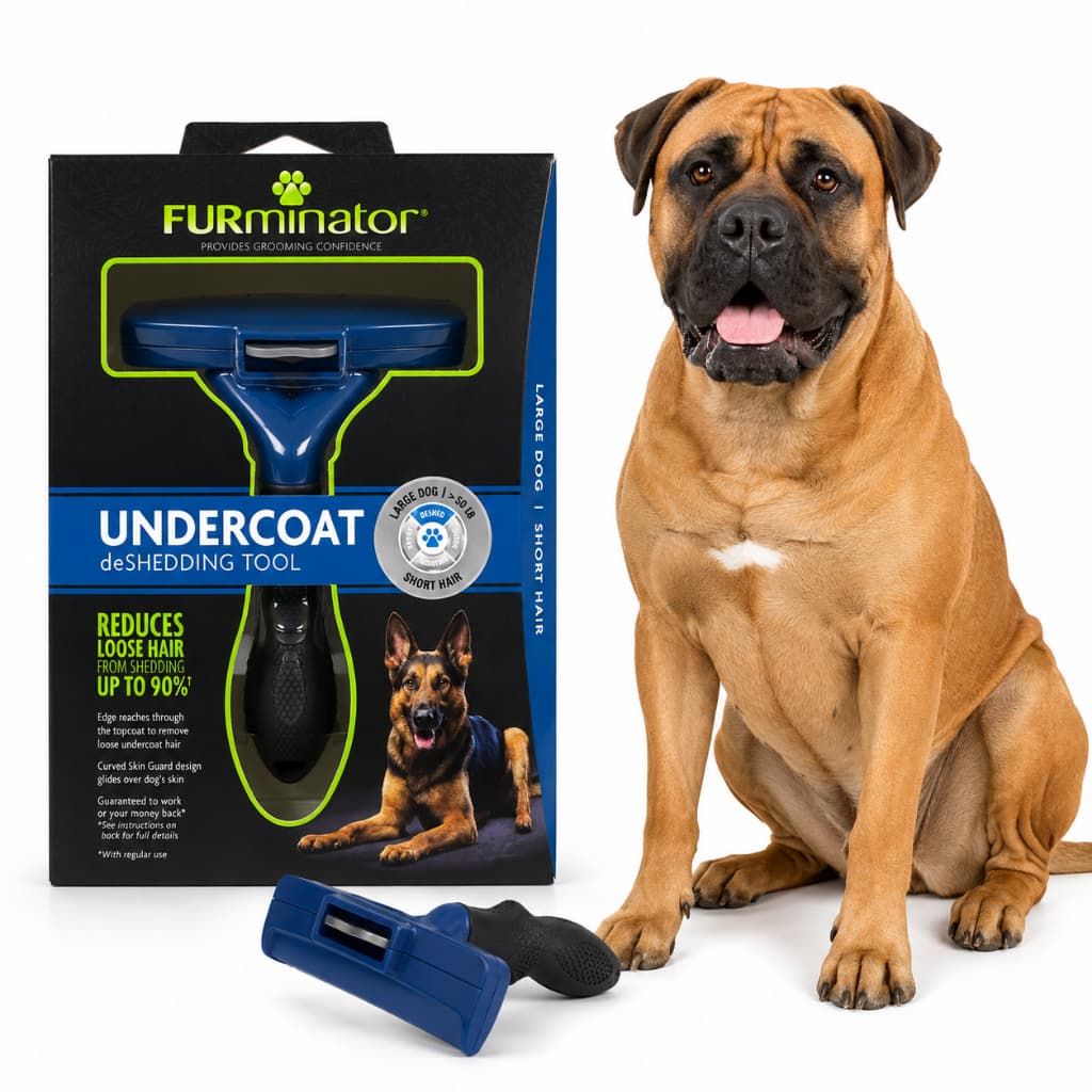 Rasqueadeira pente e escova Furminator para Cães de Porte Grande com Pelo Curto - Cor Azul