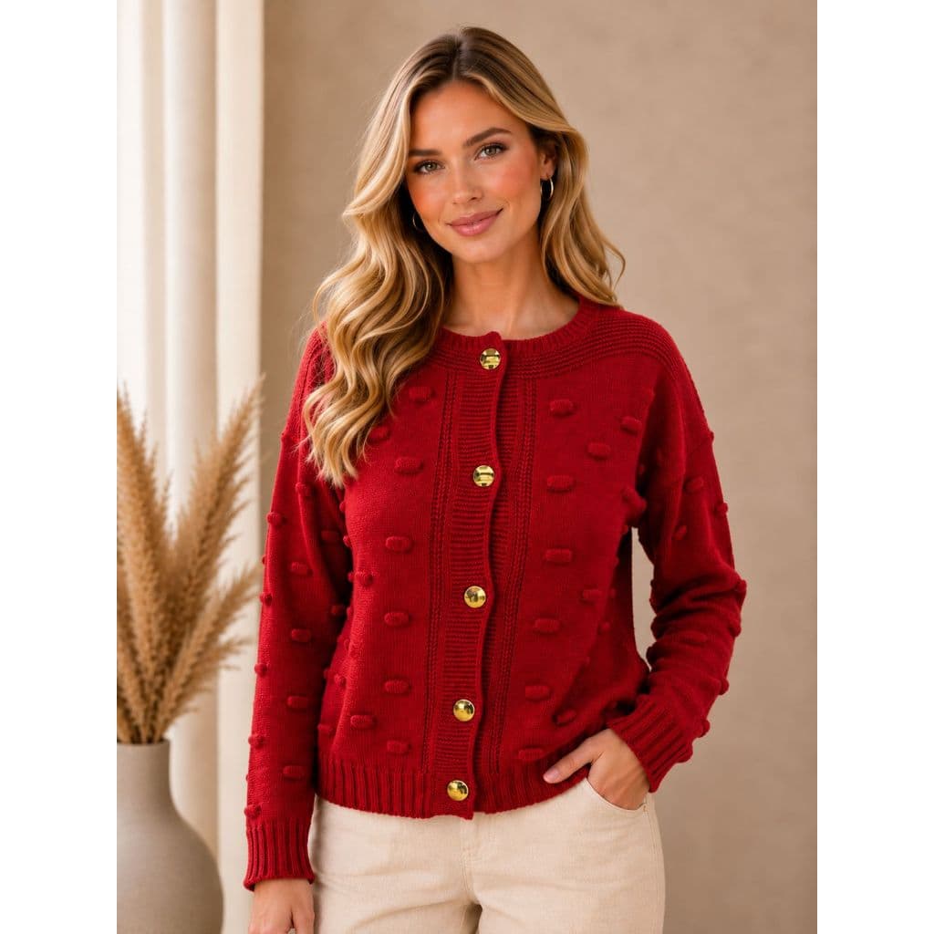 Casaco Jaqueta Feminina Cardigan de Inverno em Tricot Casual Elegante
