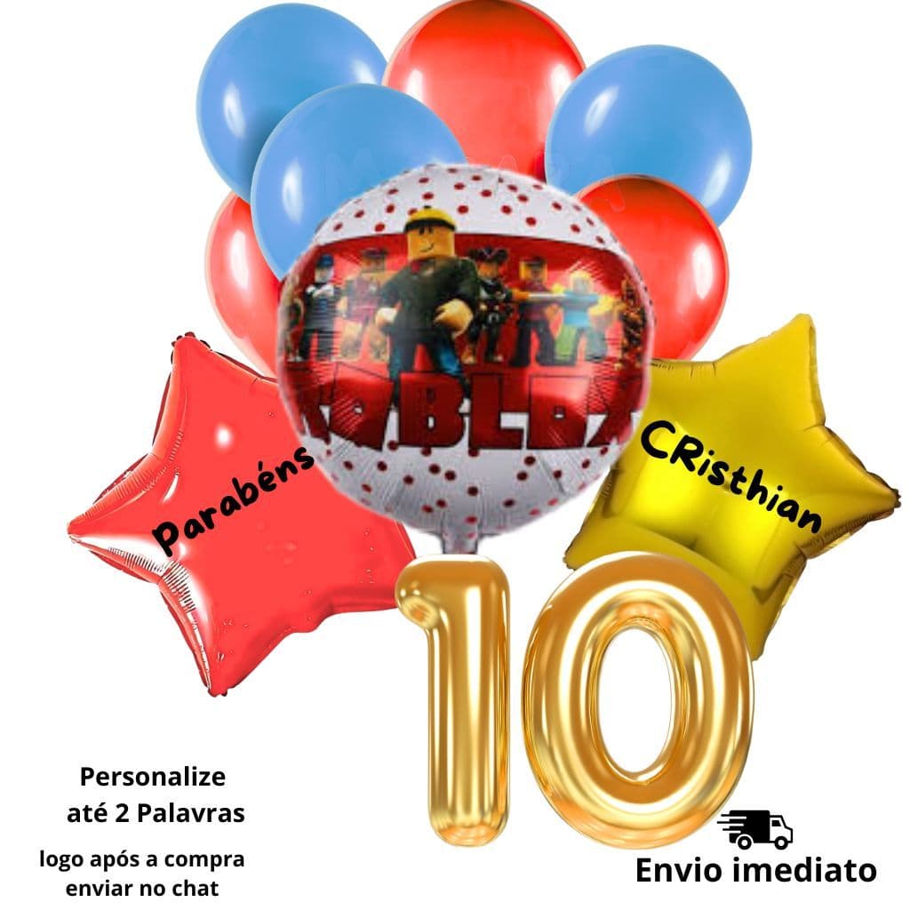 Balões do Roblox Personalizado com balão de idade