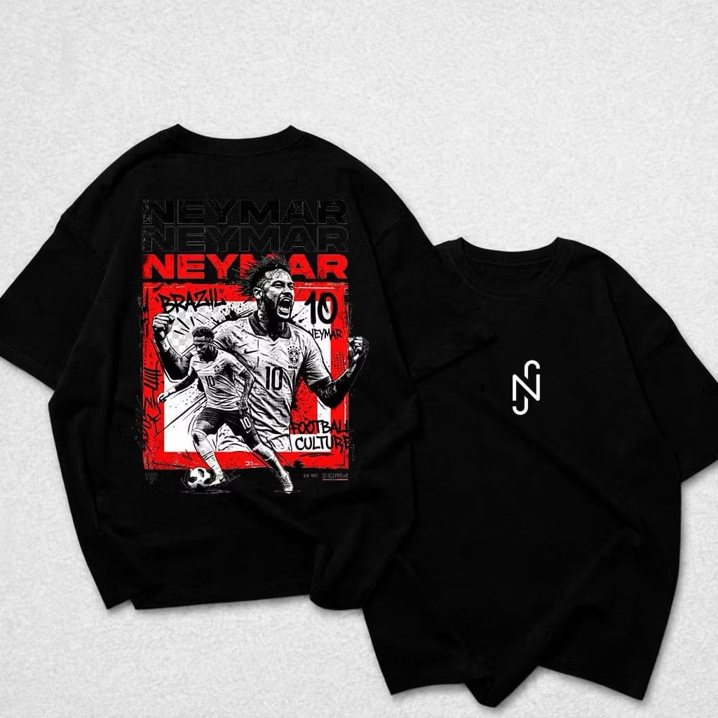 Camiseta Oversized Streetwear Neymar Jr Ídolo Craque Football Culture Camisa Algodão Premium