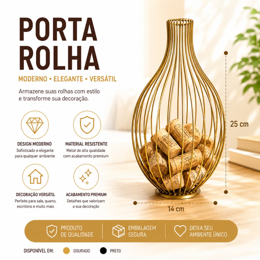 Porta Rolhas de Vinho Gota Decorativa em  metal Aramado