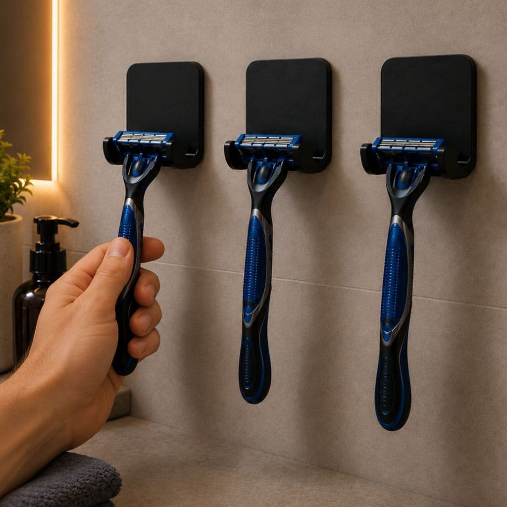 Suporte Gillette Parede Porta Gilete Lamina Prestobarba Barbeador Organizador Banheiro
