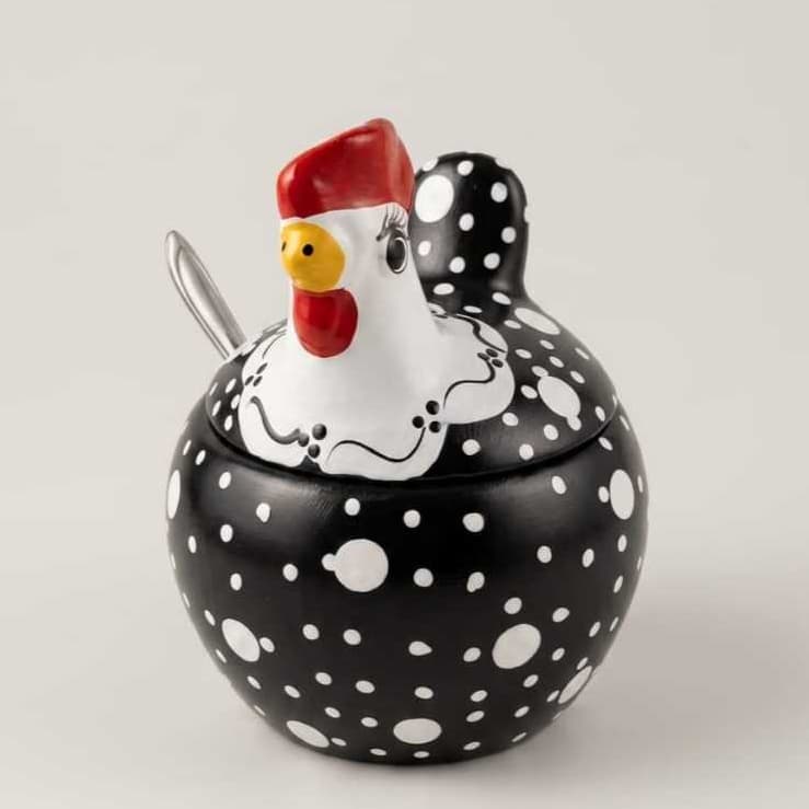 Galinha de Cerâmica Porta Sal, Açúcar ou Farinha – Decoração Charmosa para Cozinha