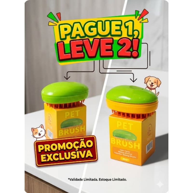 Pague 1 e leve 2 Escova Pet A Vapor 3 Em1 Elétrica Spray Gatos Cães Tira Pelo