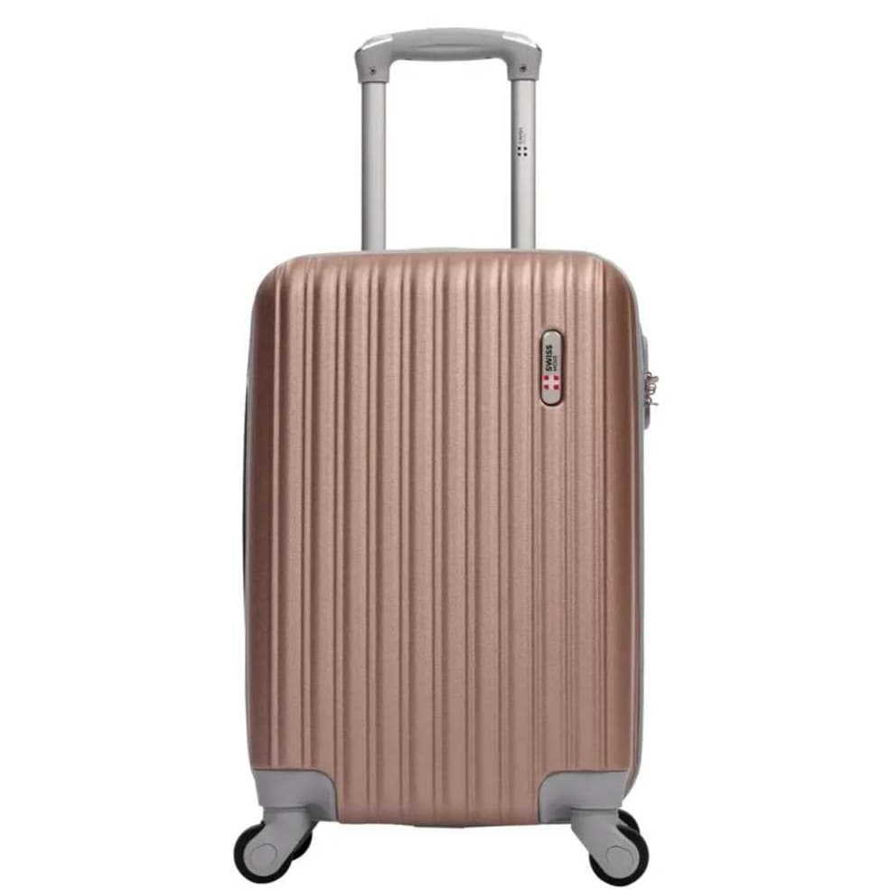 Mala Viagem Avião Bordo 10kg com Divisória e Cadeado Rose com roda 360