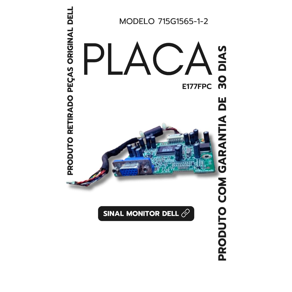 ⚡ Placa Sinal Monitor Dell E177FPC 715G1565-1-2 Original 🖥️ Placa Controladora LCD Monitor Dell 🔧 Reposição Reparo Eletr