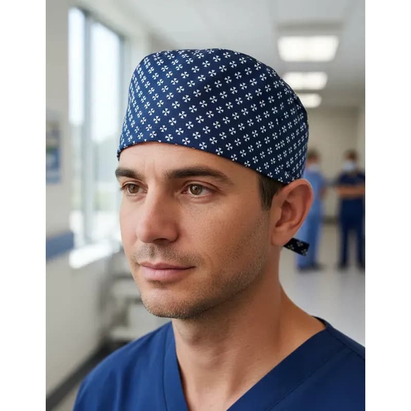 Touca Cirúrgica Enfermagem Veterinaria Odontologia Medicina Azul/ Branco