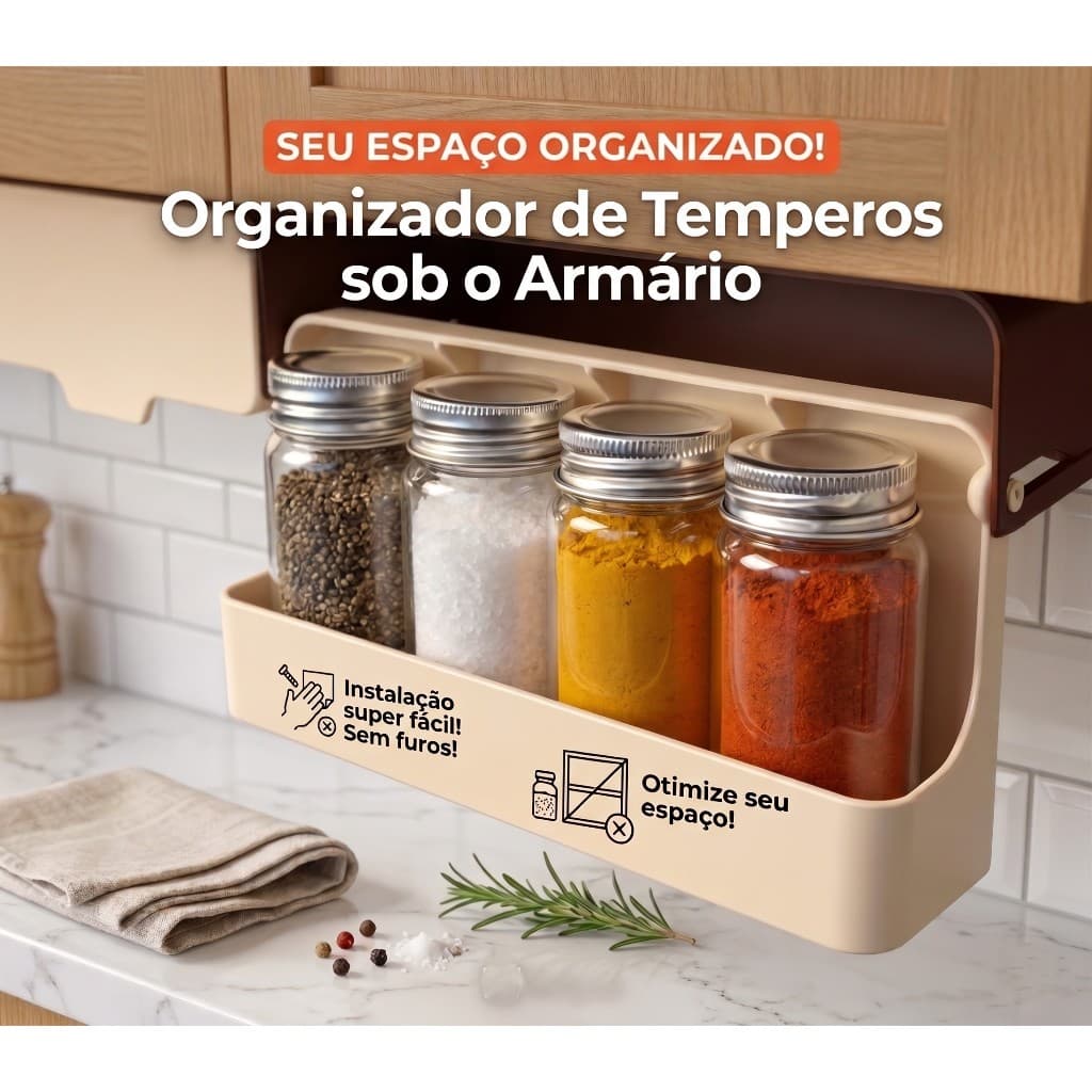 Gaveta Organizadora de Temperos Moderno Oculto Armário Cozinha vc vc