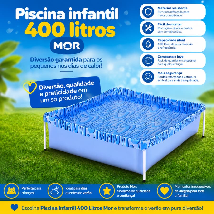 Piscina infantil 400 litros Mor 1,15m x 1,06 m x 33cm