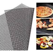 Kit 5 Tapetes Grelha Para Churrasqueira Forno  Pizza Teflon Manta Grill Churrasco Legumes Antiaderente Lavável Prático