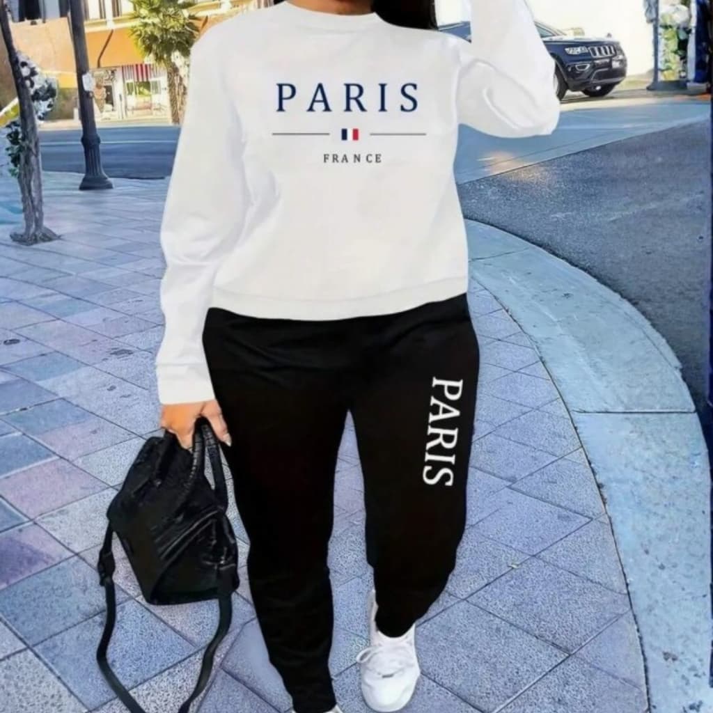Conjunto Gringo Y2k Paris France Feminino Ajustável Style Quentinho Moletom Envio Rapido