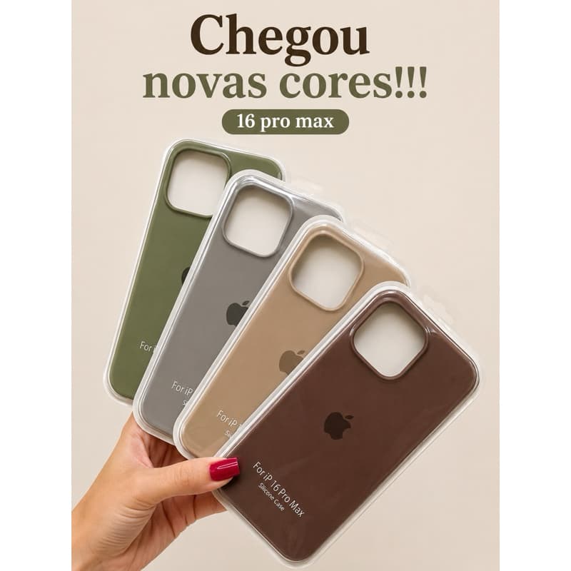 Capa de Silicone Premium compativel  com iPhone 16 Pro Max – Toque Aveludado, Antirrisco e Resistente (16 pro max)