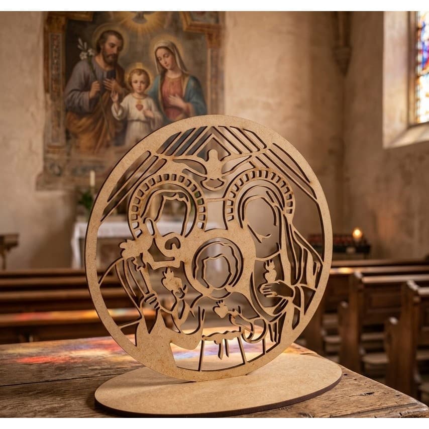 Lembrancinhas Sagrada Família mdf Cru
