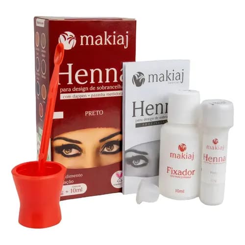 Makiaj henna para design de sobrancelhas com dappen + pazinha medidora preto