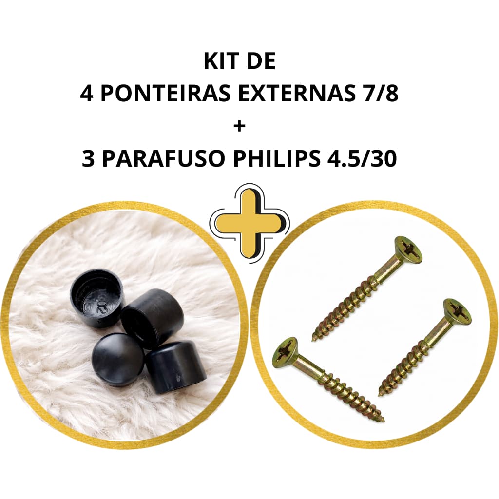 KIT COM 4 PONTEIRAS 7/8 E 3 PARAFUSOS 4,5/30 PHILIPS