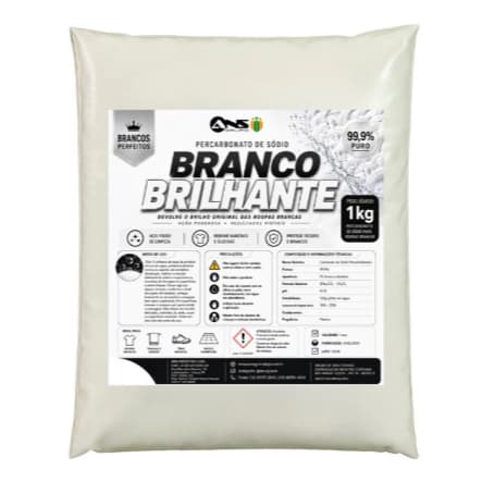 Percarbonato de sódio para roupas Brancas 1kg Limpeza Profissional.