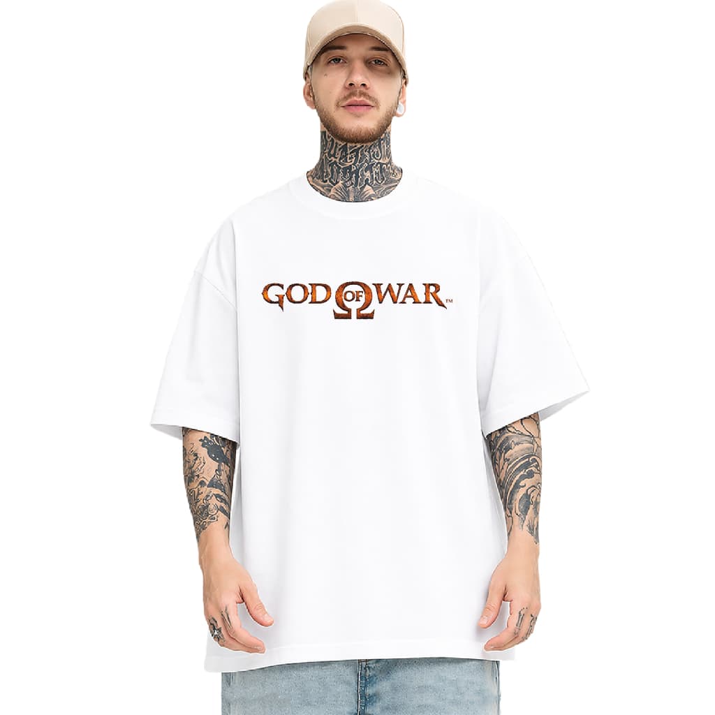 Camiseta Oversized 02 - God Of War Kratos Masculina Gamer Geek Casual