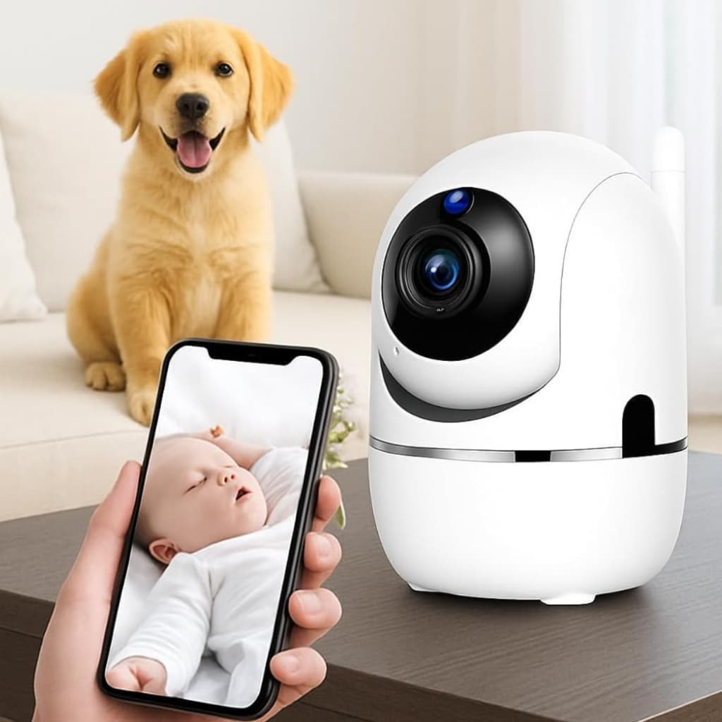 Câmera Baba Eletronica Wi-Fi de Monitoramento e Segurança com áudio bidirecional, visão noturna e detecção de movimento