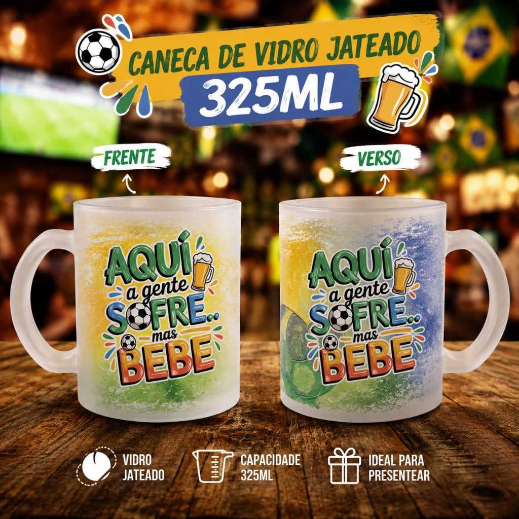 COPA DO MUNDO | Caneca de vidro 325 ml Brasil - Torcedor futebol