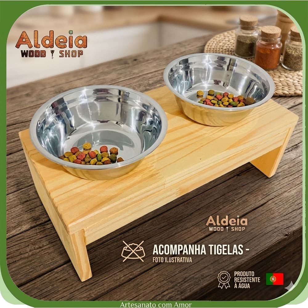 Comedouro Pet Banco Elevado de Apoio para Vasilha Pet Comedouro Cachorro Gato