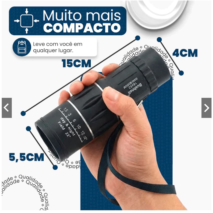 Monóculo 16x52 Visão Noturna HD Luneta Tática 8km para Caça Pesca Show Viagem Pronta Entrega