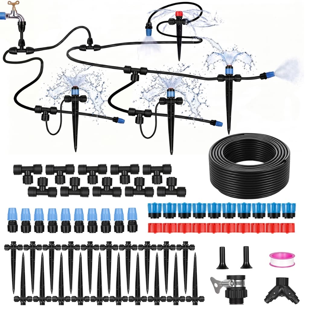 🔥Emissores de cabeça dupla🔥Kit Irrigador 30m para Irrigação de Jardim Completo Horta Dispositivo Gotejamento