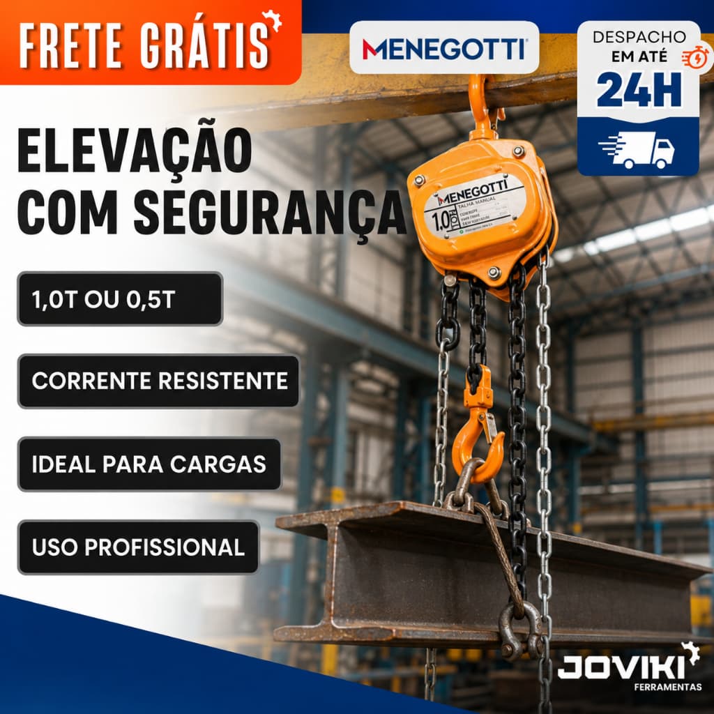 Talha De Corrente MTC 1,0T5M ou 0,5T-3 Menegotti