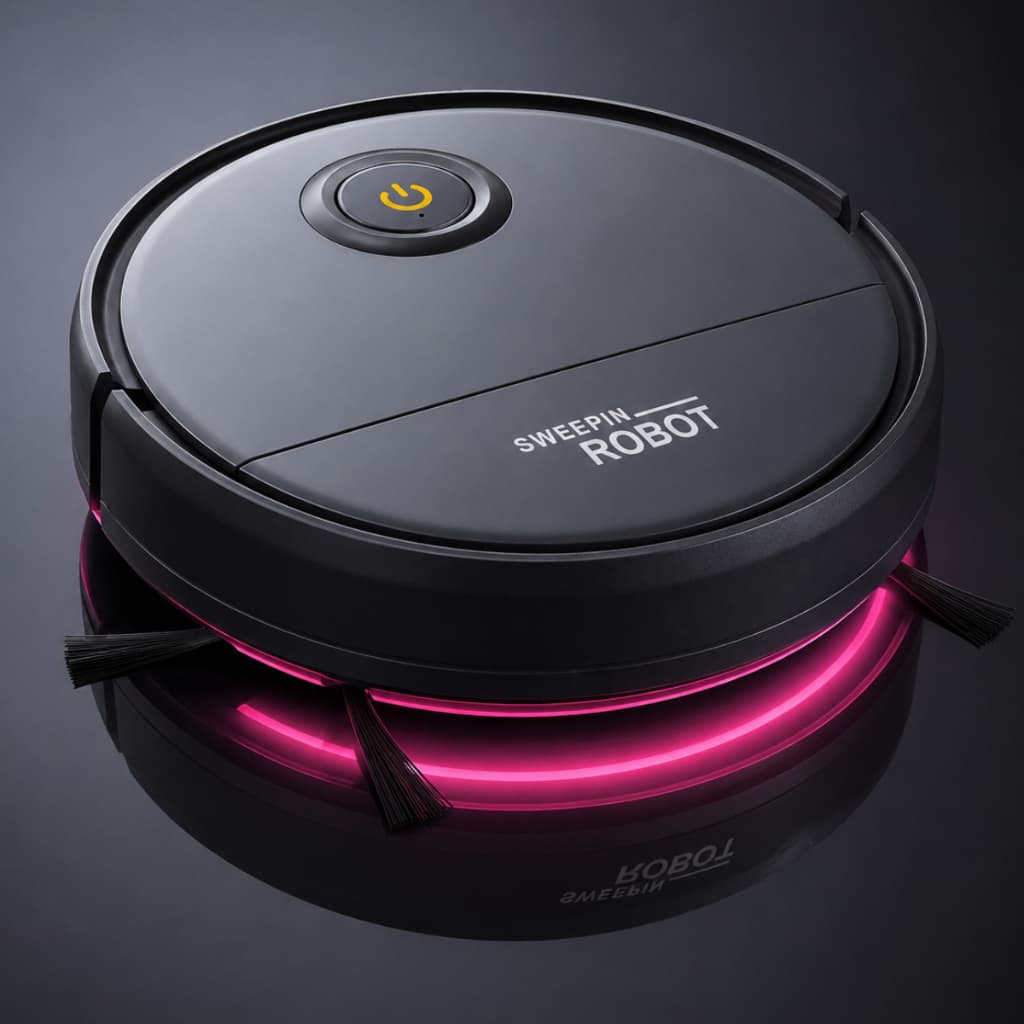 Aspirador de Pó Para Casa Robô Smart Com Sensores de Impacto Limpeza Leve