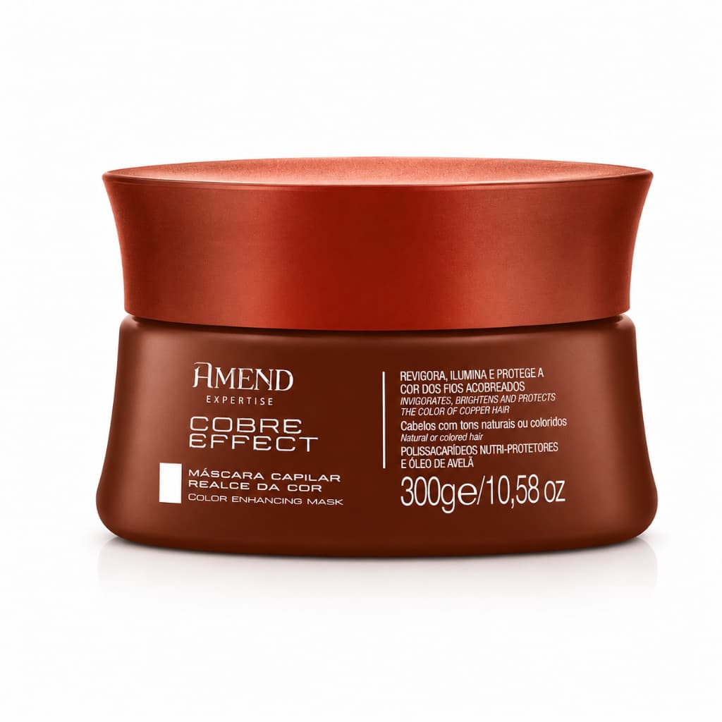 Máscara Amend Expertise Cobre Effect 300g - Intensifica Cor, Protege UV, Hidratação Profunda