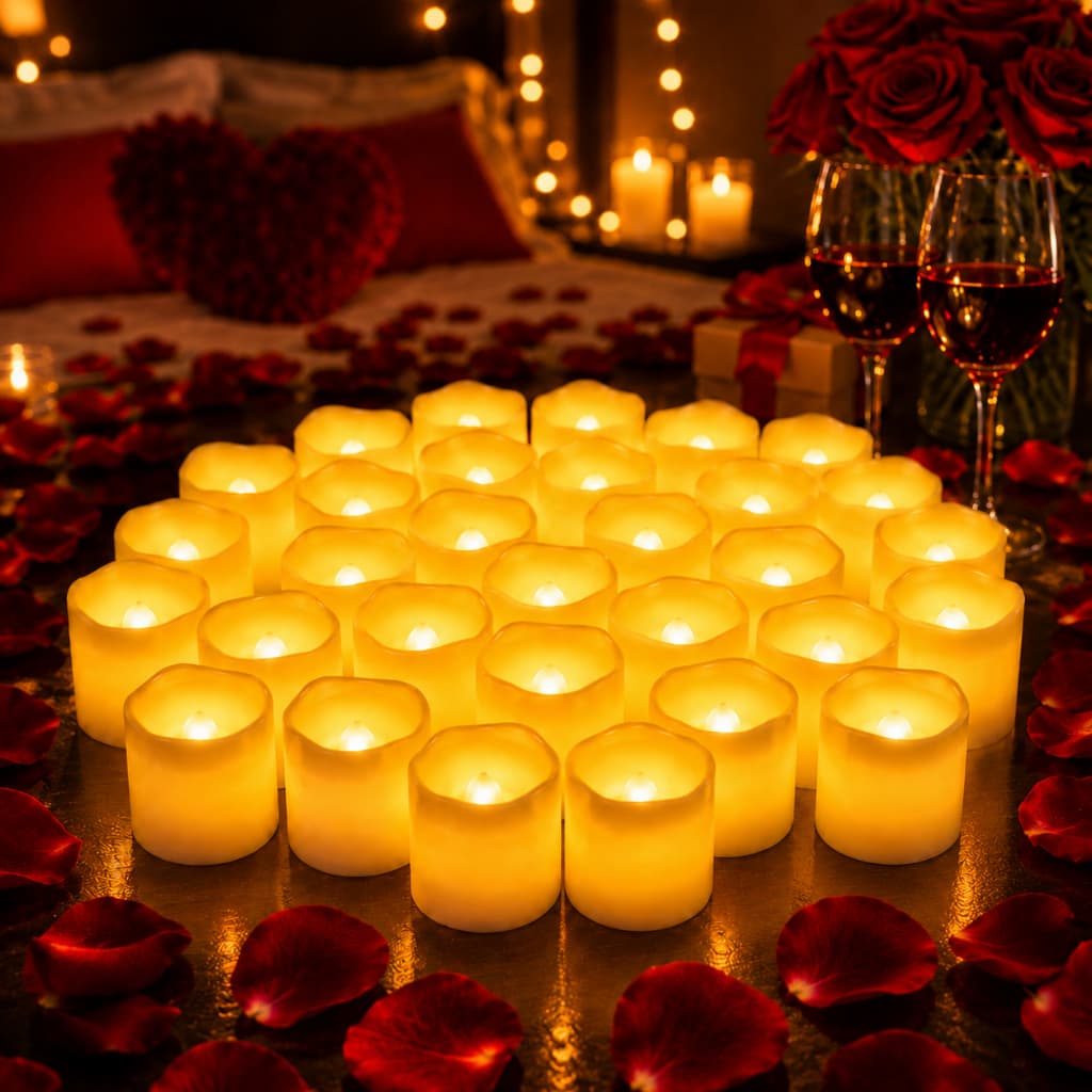 Kit 24 Velas De Led Eletrônica Decorativa + Bateria Decoração Romantica Natal Ano Novo Batizado Casamento Lembracinha Ve