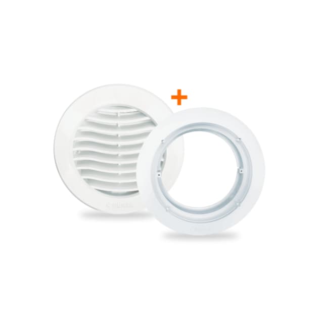 Kit Grelha Ventilação Redonda 150mm Com Espera Suporte Grade Plastico Tela Anti Inseto Durak