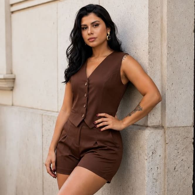 Conjunto Alfaiataria Feminino Premium 2 Peças Elegante Tendência 2026