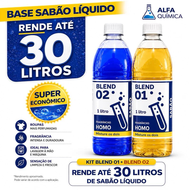 Sabão Líquido Lava Roupas Rende até 30 Litros