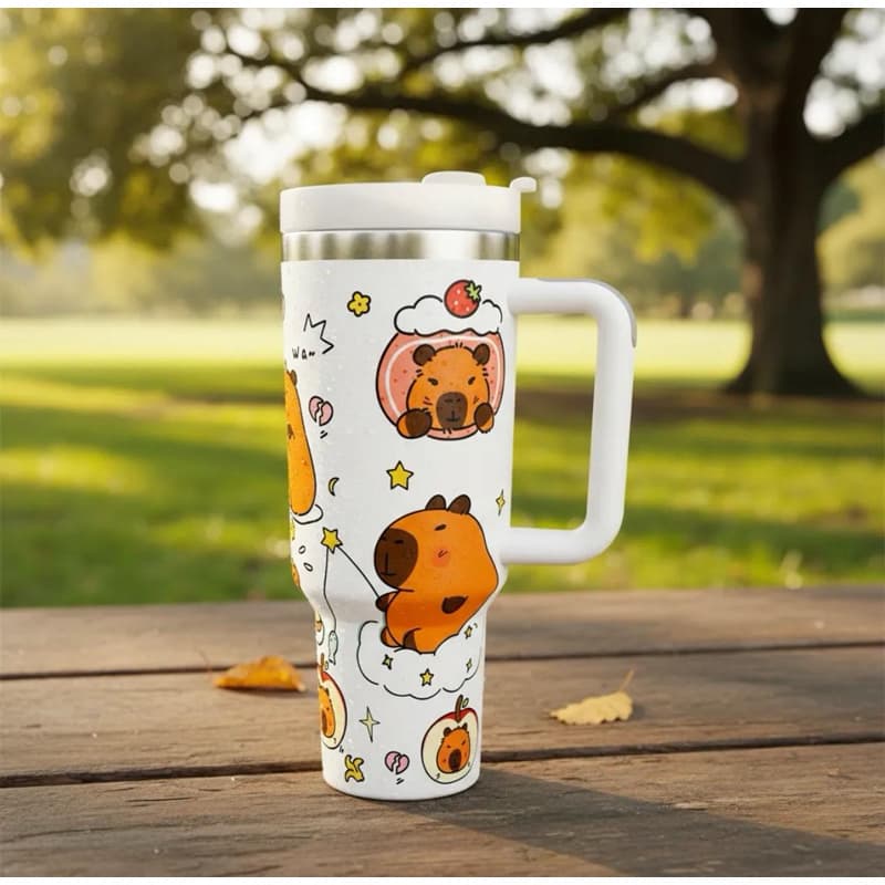 copo térmico capivara 1,2 ML com alça e canudo