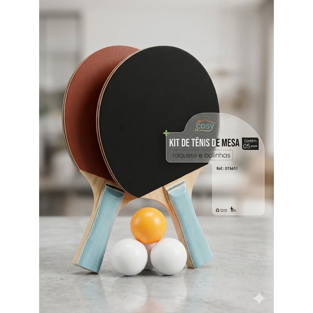 Raquetes Ping Pong Tênis De Mesa Profissional 2 raquetes com 3 Bolas