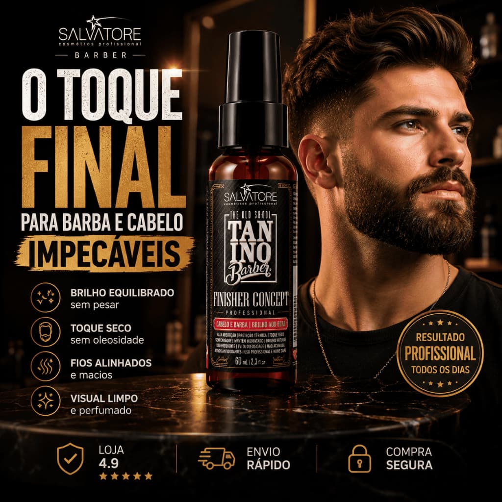 Óleo Finalizador Salvatore Finisher Concept 60ml Barba e Cabelo Anti Odor Não Oleoso Profissional